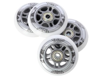 Sada Nils Extreme - Kolieska PU 76x24 (4 ks) biele + ložiská ABEC 7 (8 ks)