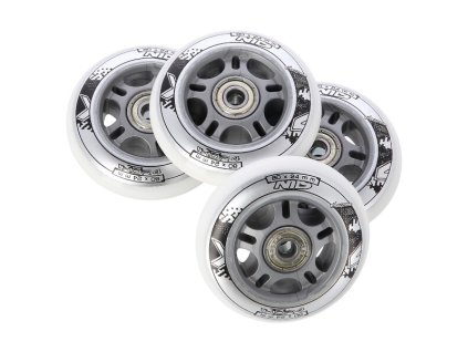 Sada Nils Extreme - Kolieska PU 80x24 (4 ks) biele + ložiská ABEC 7 (8 ks)