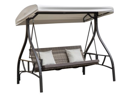 Ratanová hojdačka DUVLAN Noemi s vankúšmi