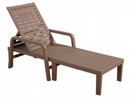 Záhradné lehátko so strieškou Garden Line 192 x 66 x 33 cm svetlohnedé