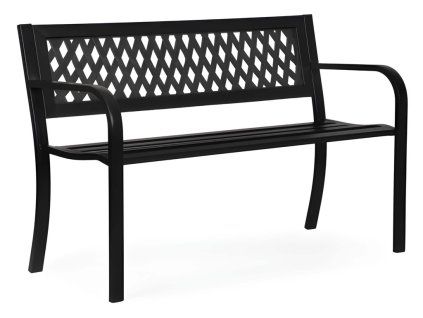 Kovová záhradná lavička MultiGarden 120 x 50 cm s dekoratívnym operadlom