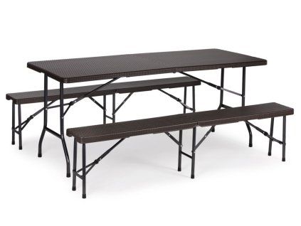 Skladací pivný set MultiGarden 180 cm imitácia ratanu