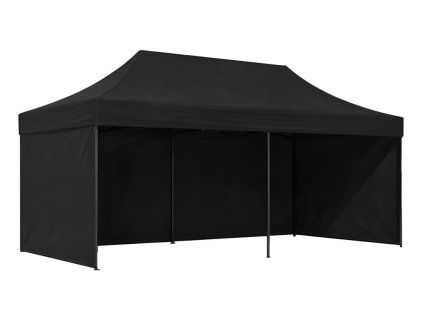 Záhradný nožnicový stan MultiGarden 3x6 m s bočnými stenami čierny