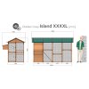 Kurník Agrofortel Island Maxi XXXXL pre 15 sliepok rozmery