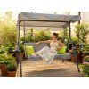 Záhradná hojdačka Garden Line 170 x 110 x 153 cm s vankúšmi šedá na záhrade