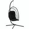 Skladacie závesné kreslo Garden Line Eris čierne