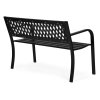 Kovová záhradná lavička MultiGarden 120 x 50 cm s dekoratívnym operadlom zozadu