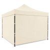 Záhradný nožnicový stan MultiGarden 3x3 m s bočnými stenami béžový 01