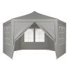 Záhradný hexagonálny stan MultiGarden s oknami šedý