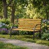 Drevená záhradná lavička s operadlom MultiGarden 122x57 cm na záhrade