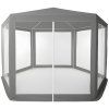 Záhradný hexagonálny stan MultiGarden s moskytiérou šedý 01