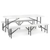 Skladací pivný set MultiGarden 180 cm biely