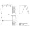 Gymnastický rebrík MO-016  + konštrukcia pre 2 hojdačky MO-018 Marbo Sport PREMIUM rozmery